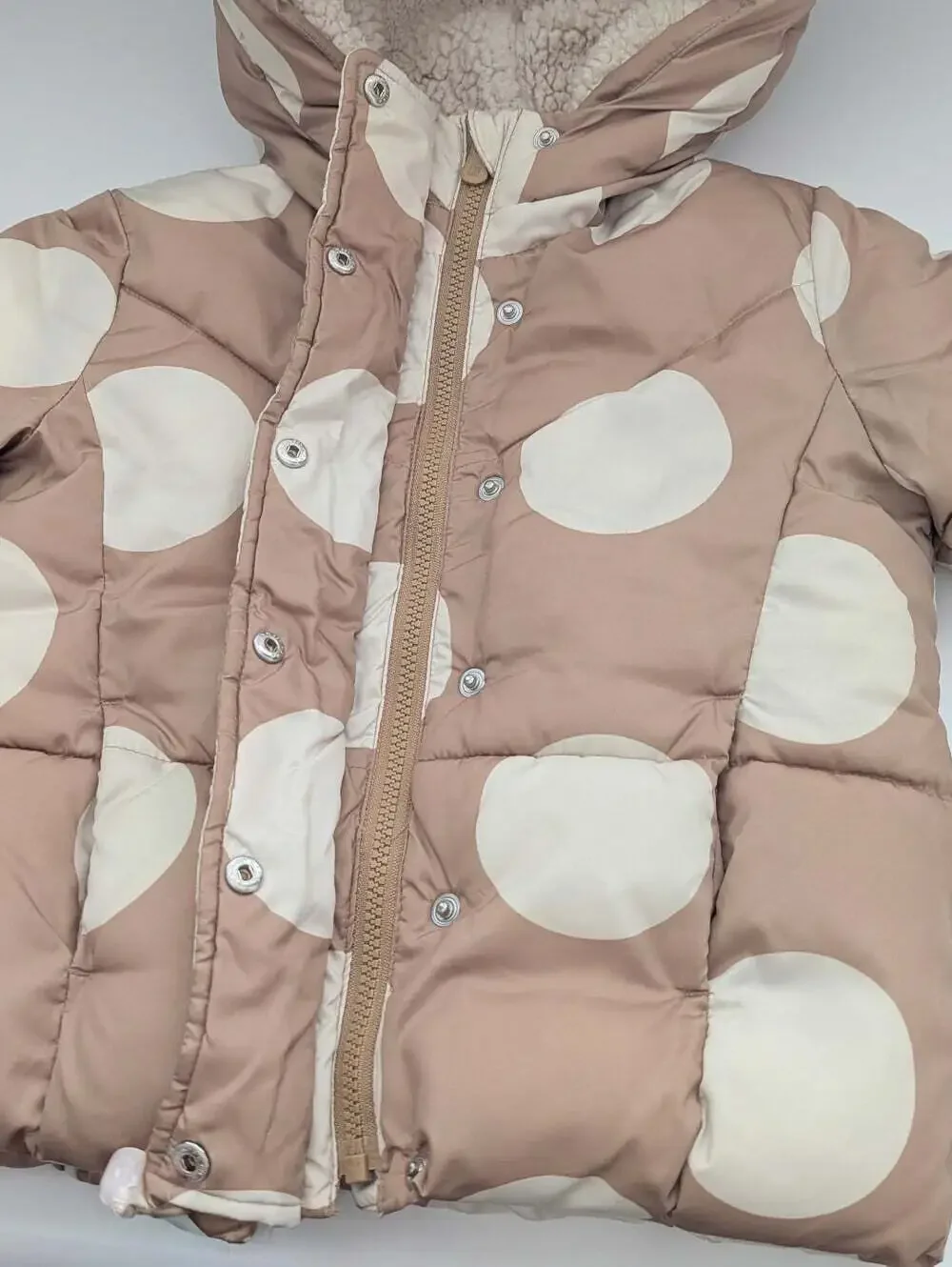 GAP Girls' (Size 5) Sherpa-Lined Puffer Jacket w/Hood